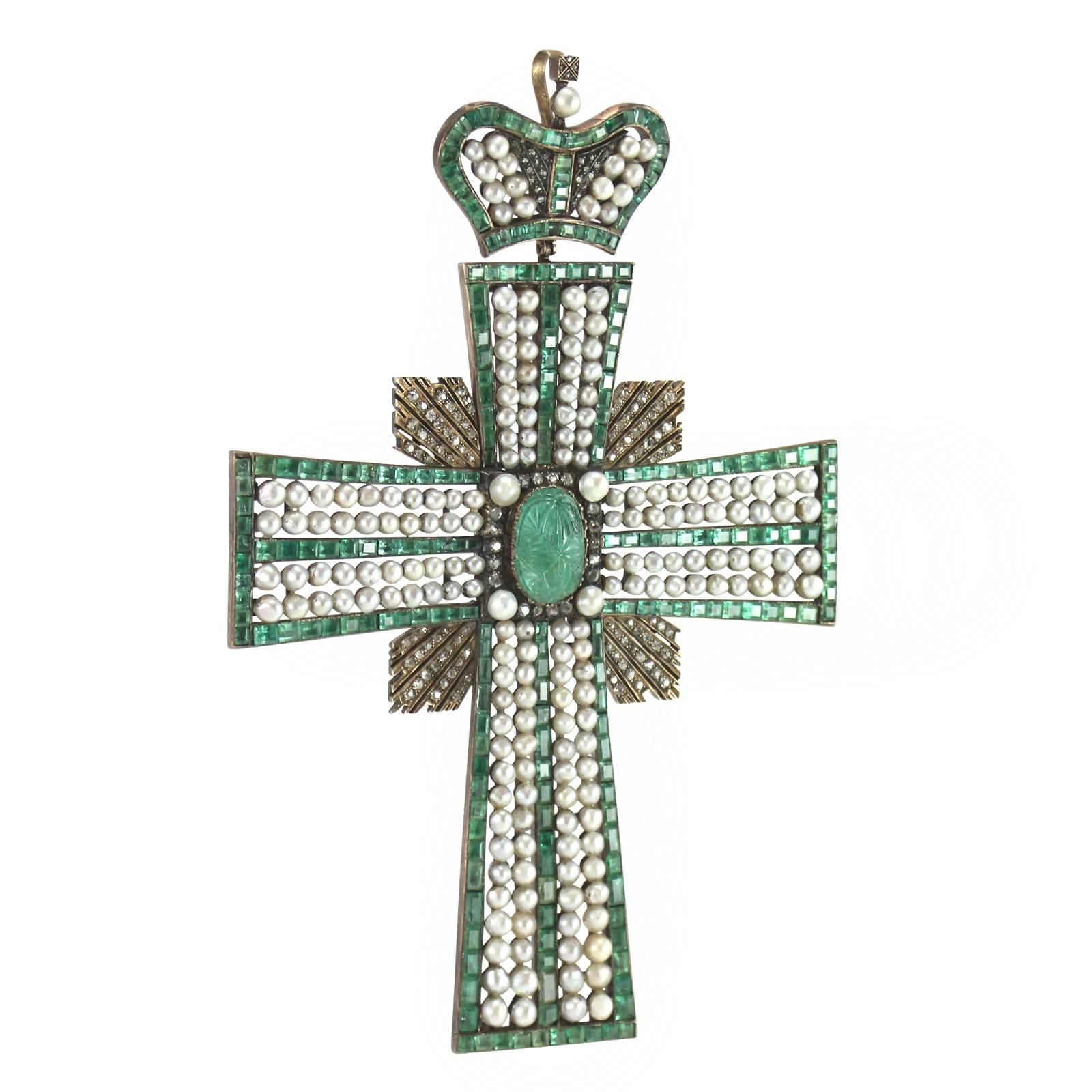 Forged Important Mid-19th Century Russian Pectoral Cross For Sale