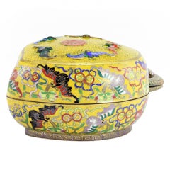 Chinese Cloisonné Box in the Shape of a Peach