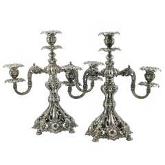 Late 19th Century Silver Plate 'Renaissance' Candelabras by Reed and Barton