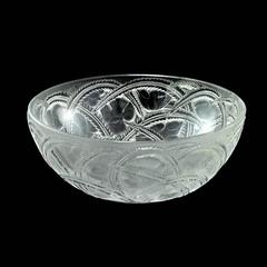 20th Century Cut Crystal Bowl in the 'Pinsons' Pattern by Lalique