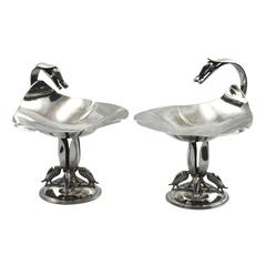 Pair of 20th Century Sterling Silver Compotes by Carl Poul Petersen