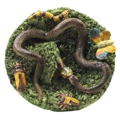 Paire d'assiettes murales portugaises en faïence de Palissy du 19ème siècle par Jose A. Cunha