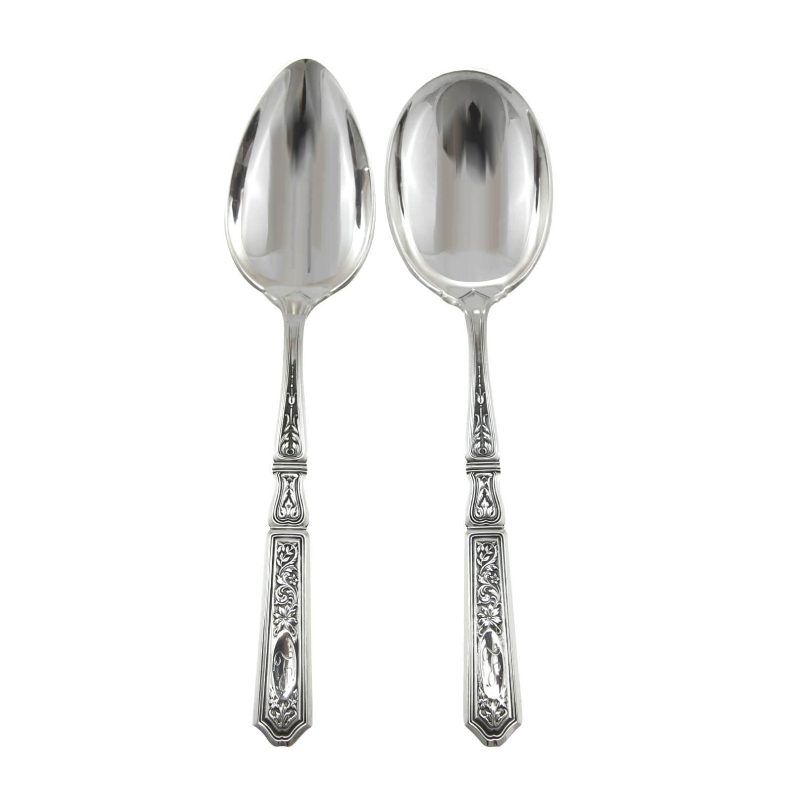 Modern 20th Century 'St Dunstan Chased' Sterling Silver Flatware Set by Gorham For Sale