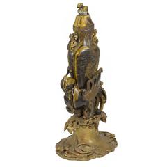 Unusual 20th Century Chinese Carved Tiger's Eye Covered Vase