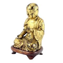15th Century Chinese Carved and Gilt Gold Luohan