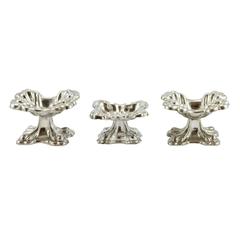 Set of Three 19th Century Viennese Silver Salt Cellars