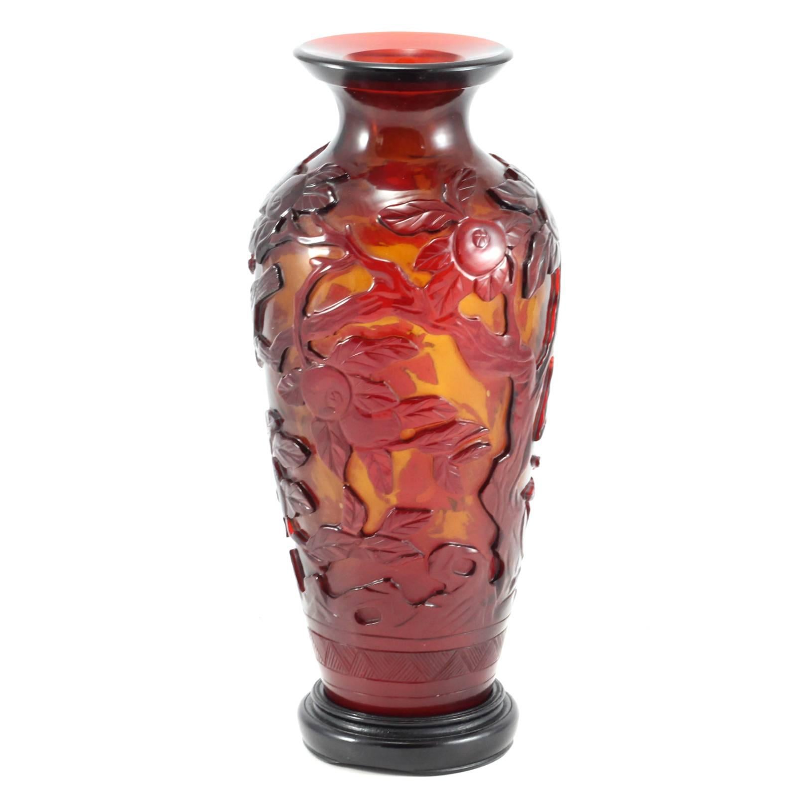 Early 20th Century Chinese Cameo Glass Vase