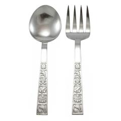 Early 20th Century Norwegian Silver Salad Servers