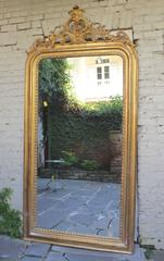 19th Century Antique French Extremely Tall Pair of Louis XV Gilded Mirrors