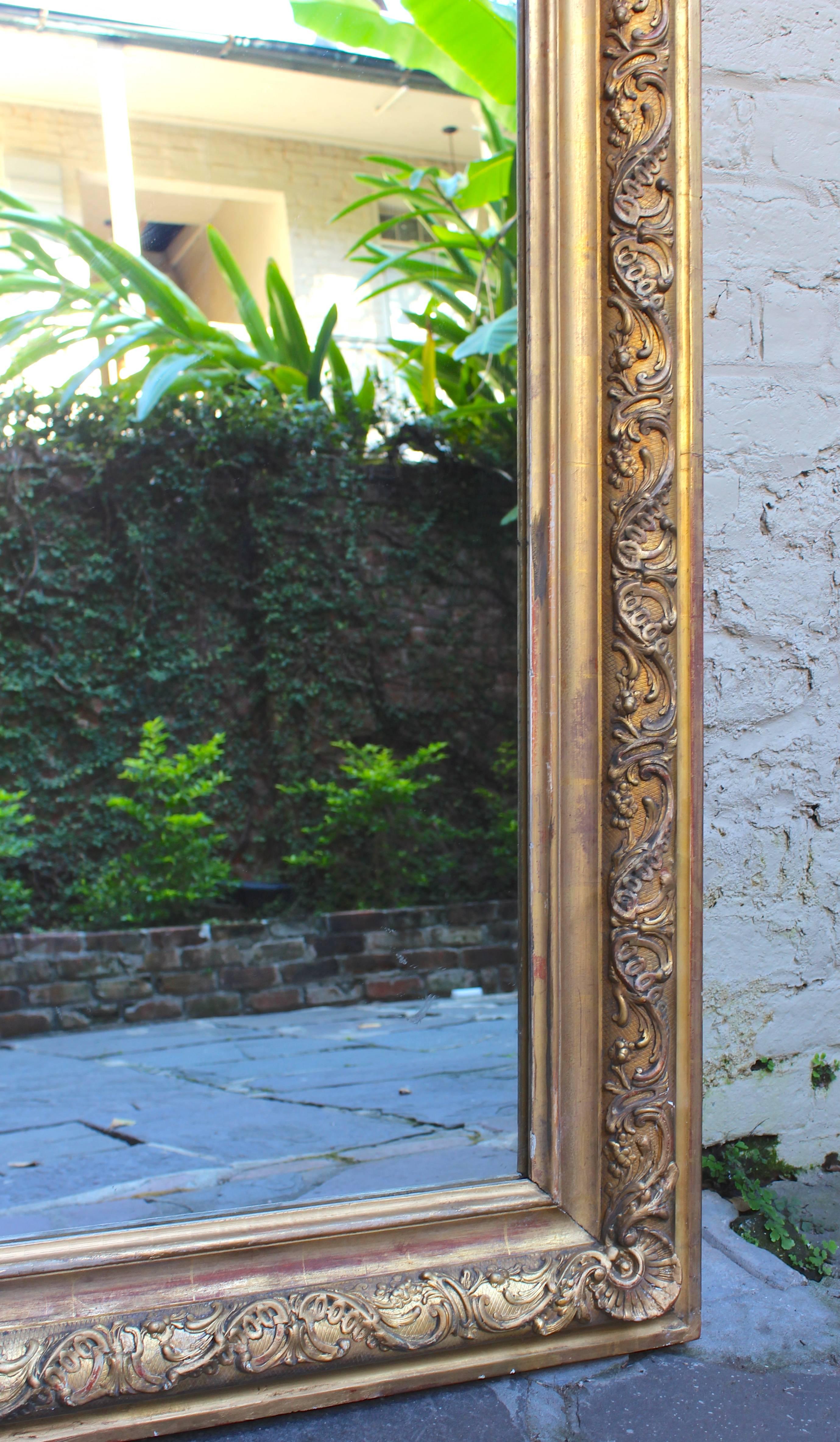 Pair of Antique French 19th Century Gilded Louis XV Mirror In Good Condition In New Orleans, LA