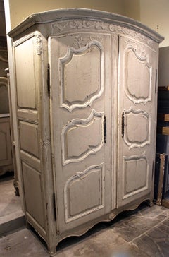 Antique French 18th Century Louis XV Armoire with Rare Curved Top