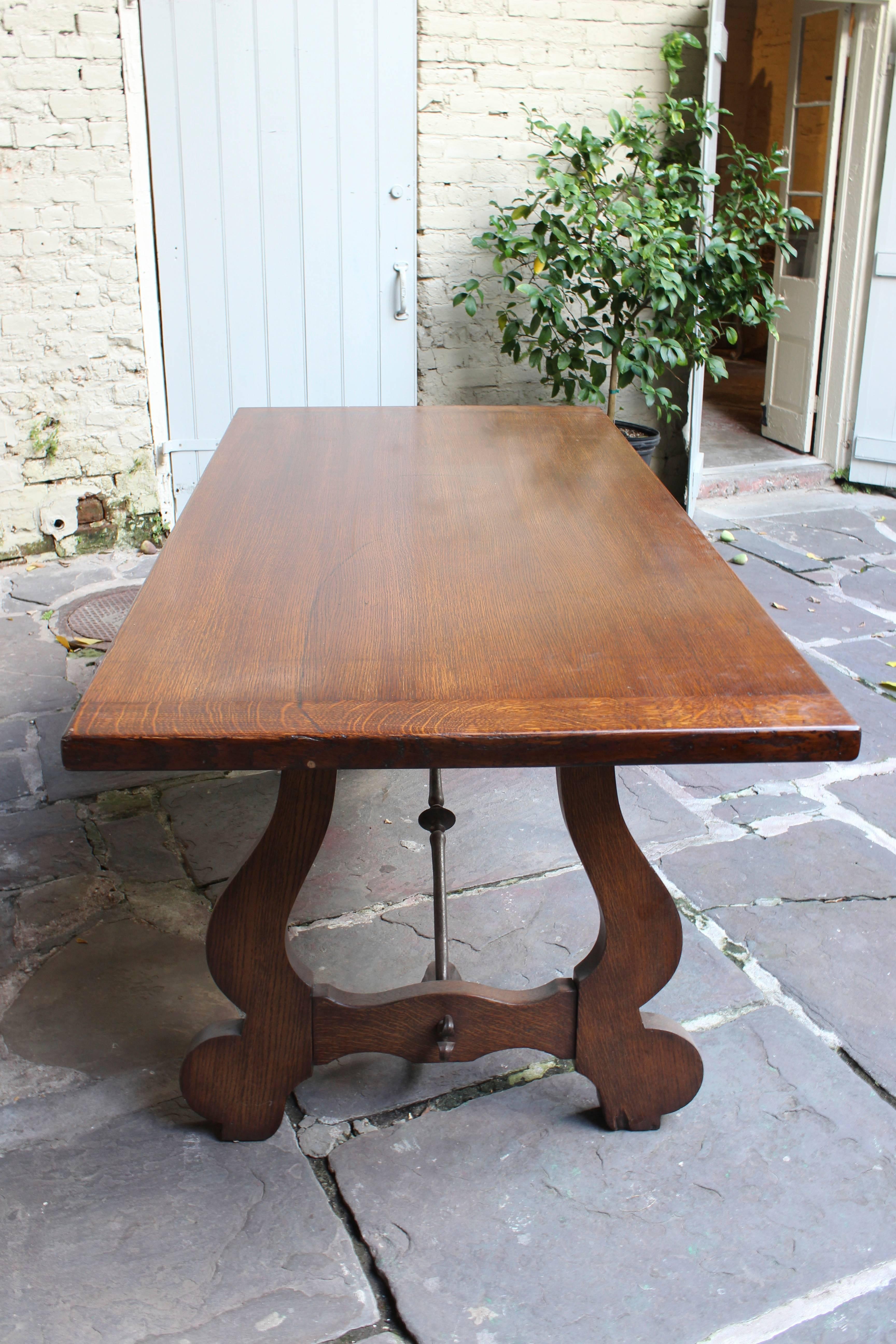 Antique French Gentlemen's Table from San Tropez with Original Ironwork 1