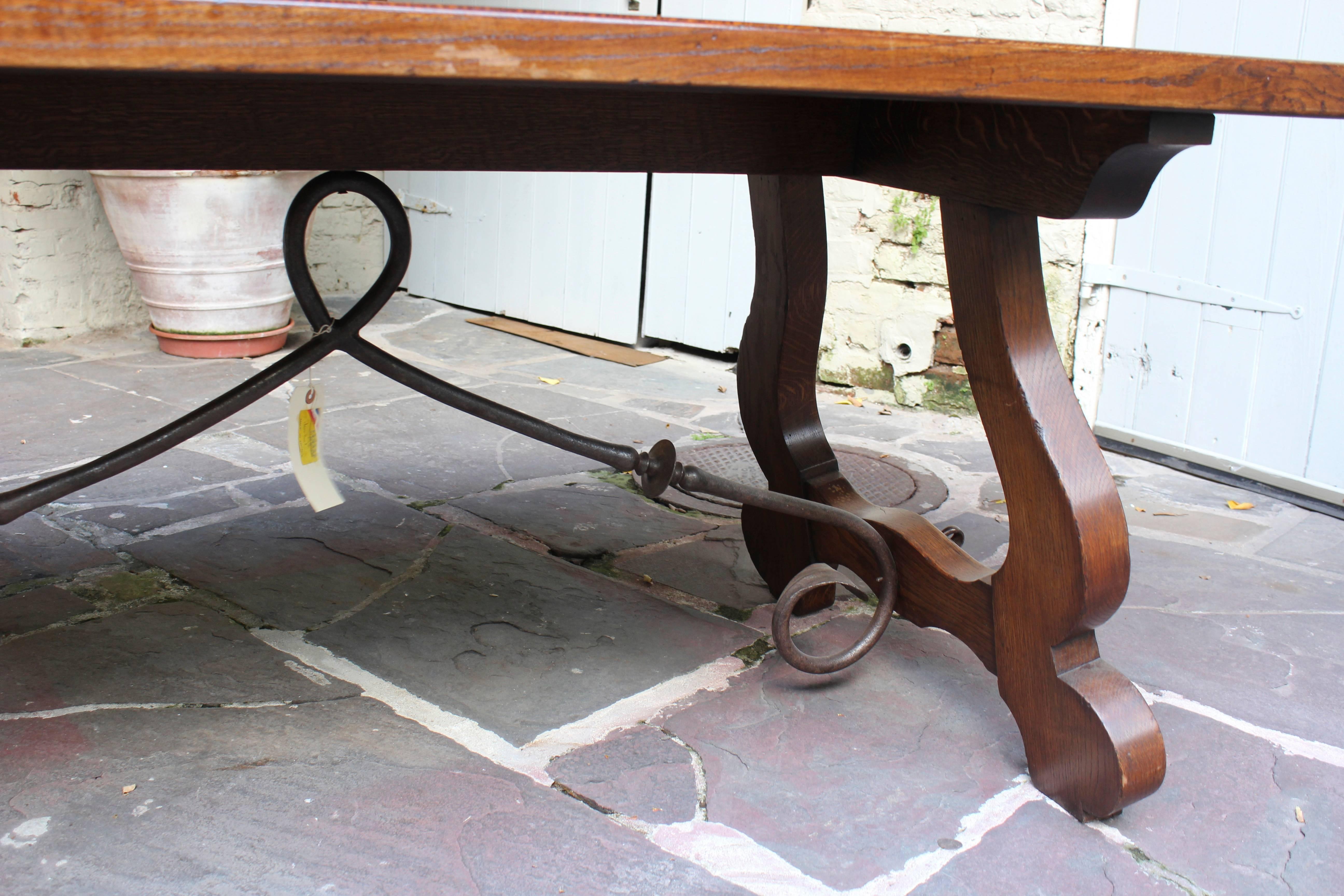 Antique French Gentlemen's Table from San Tropez with Original Ironwork 2