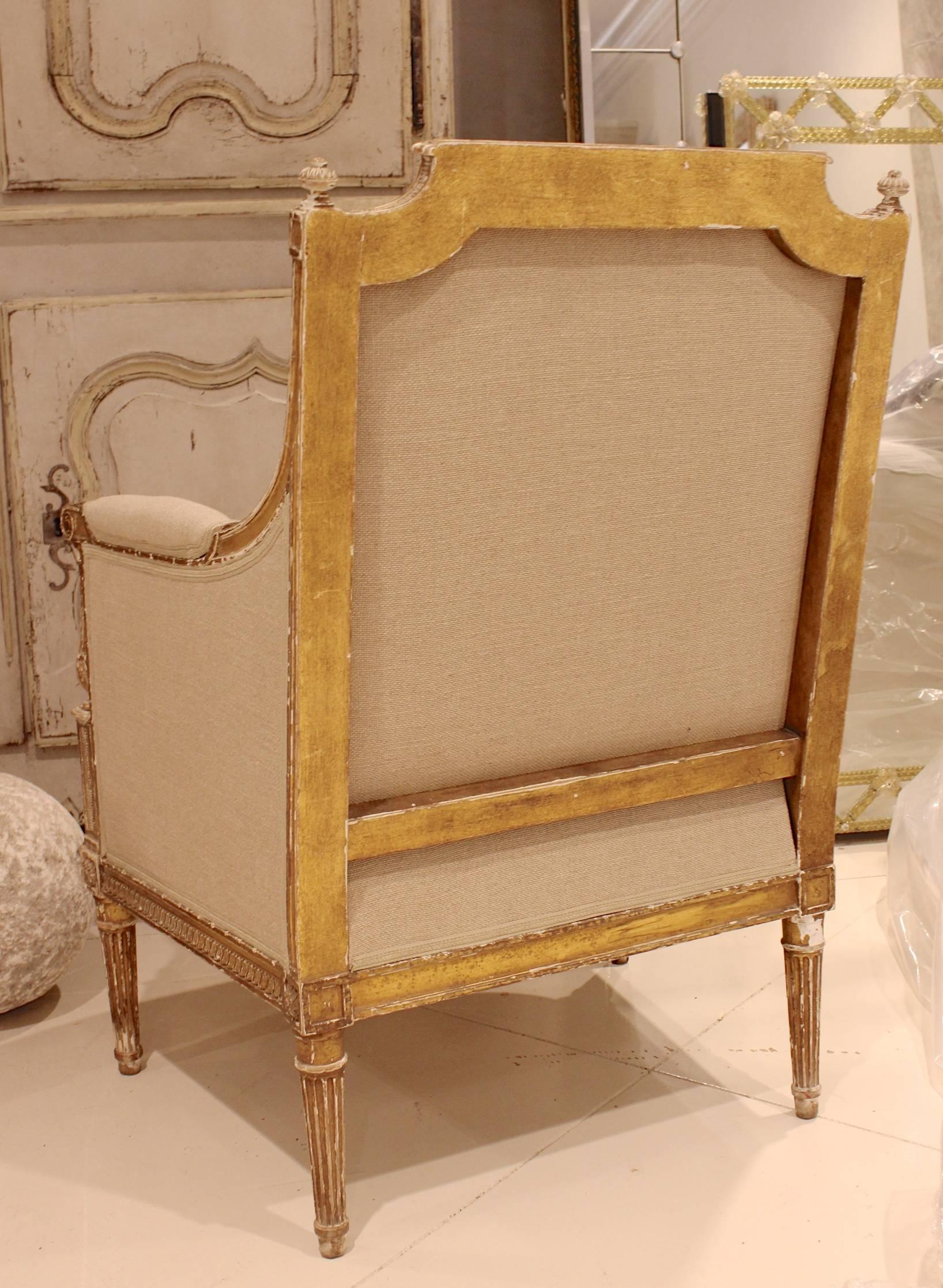 Pair of Antique French Late 18th-Early 19th Century Louis XVI Bergeres In Good Condition In New Orleans, LA
