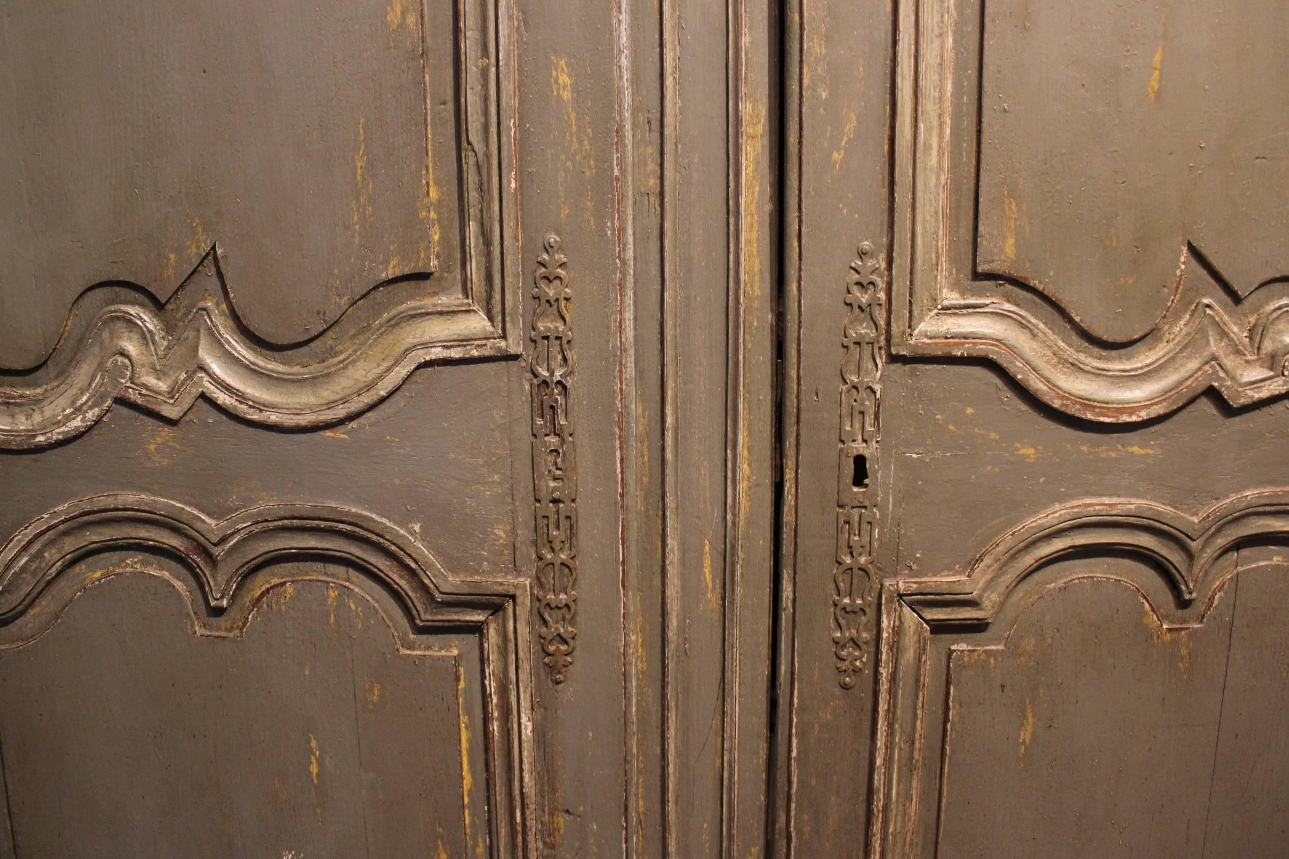 Hand-Carved Antique French Louis XV Armoire, 18th Century For Sale