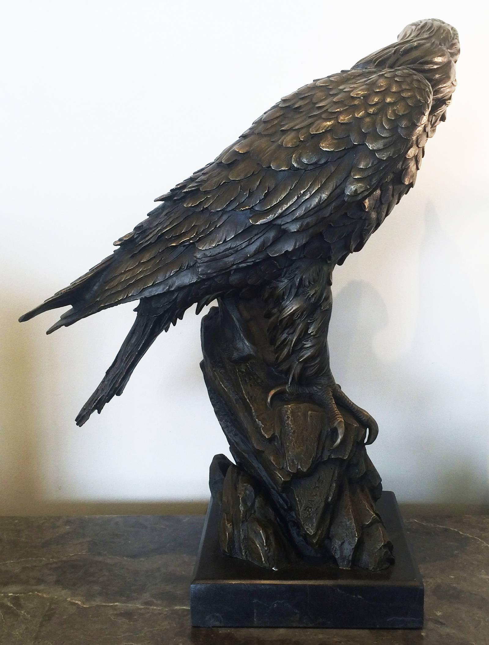 Beaux Arts Huge Antique Bronze Eagle by Antoine-Louis Barye