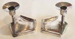 Pair of WMF German Early Beaten Candlesticks
