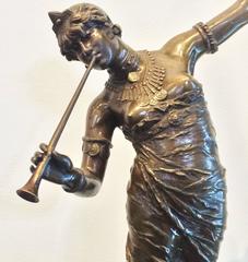 Art Nouveau Bronze by Franz Rosse Tambourine Dancer