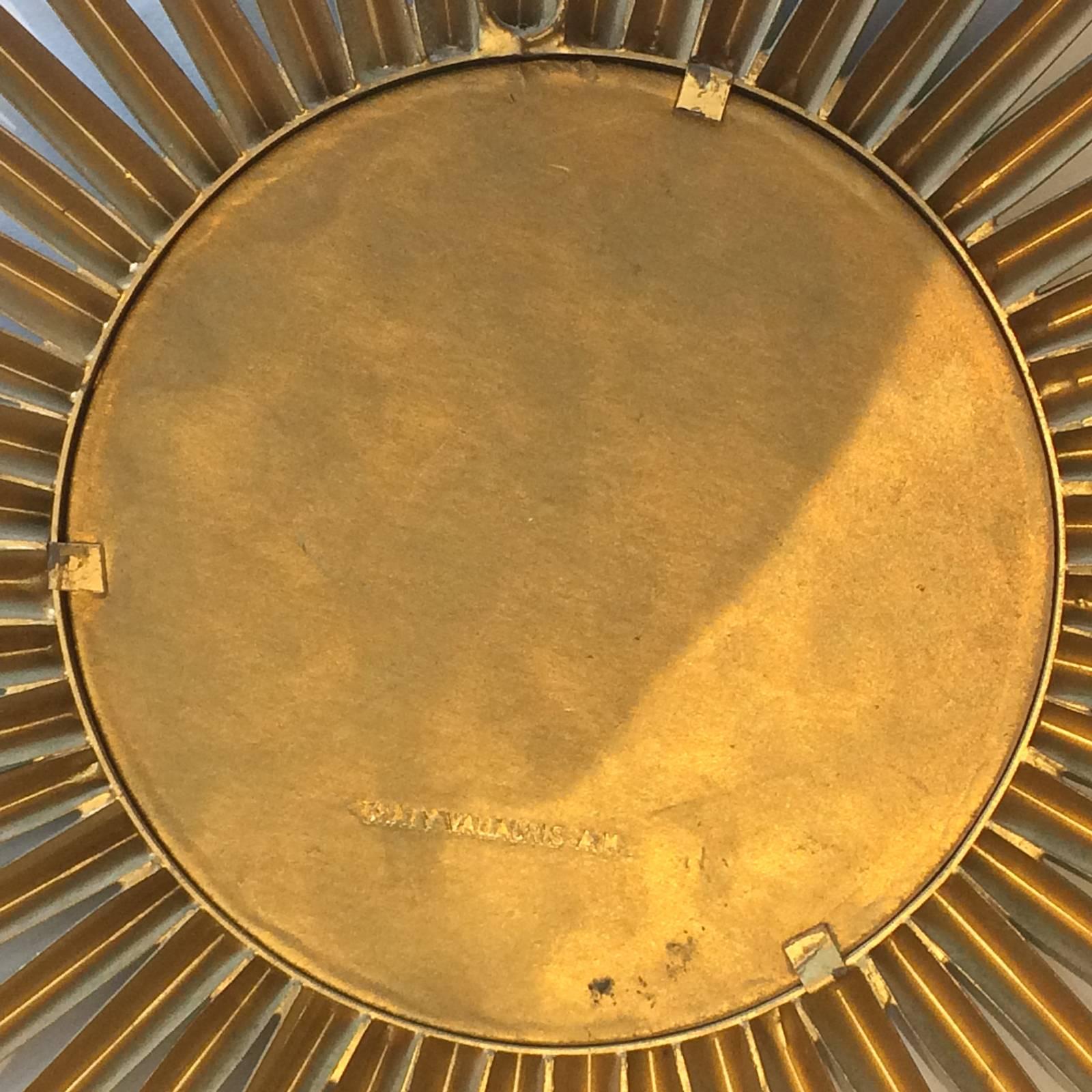 Mid-Century Modern French Mid-Century Sunburst Chaty Vallauris Mirror