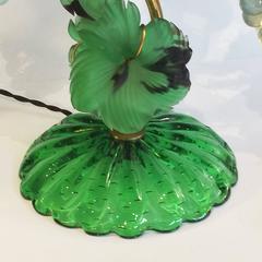 Art Deco Czech Leaves and Opalescent Grapes Lamp