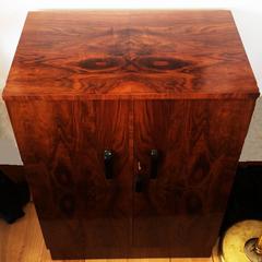1930s Art Deco Walnut Bar Cabinet