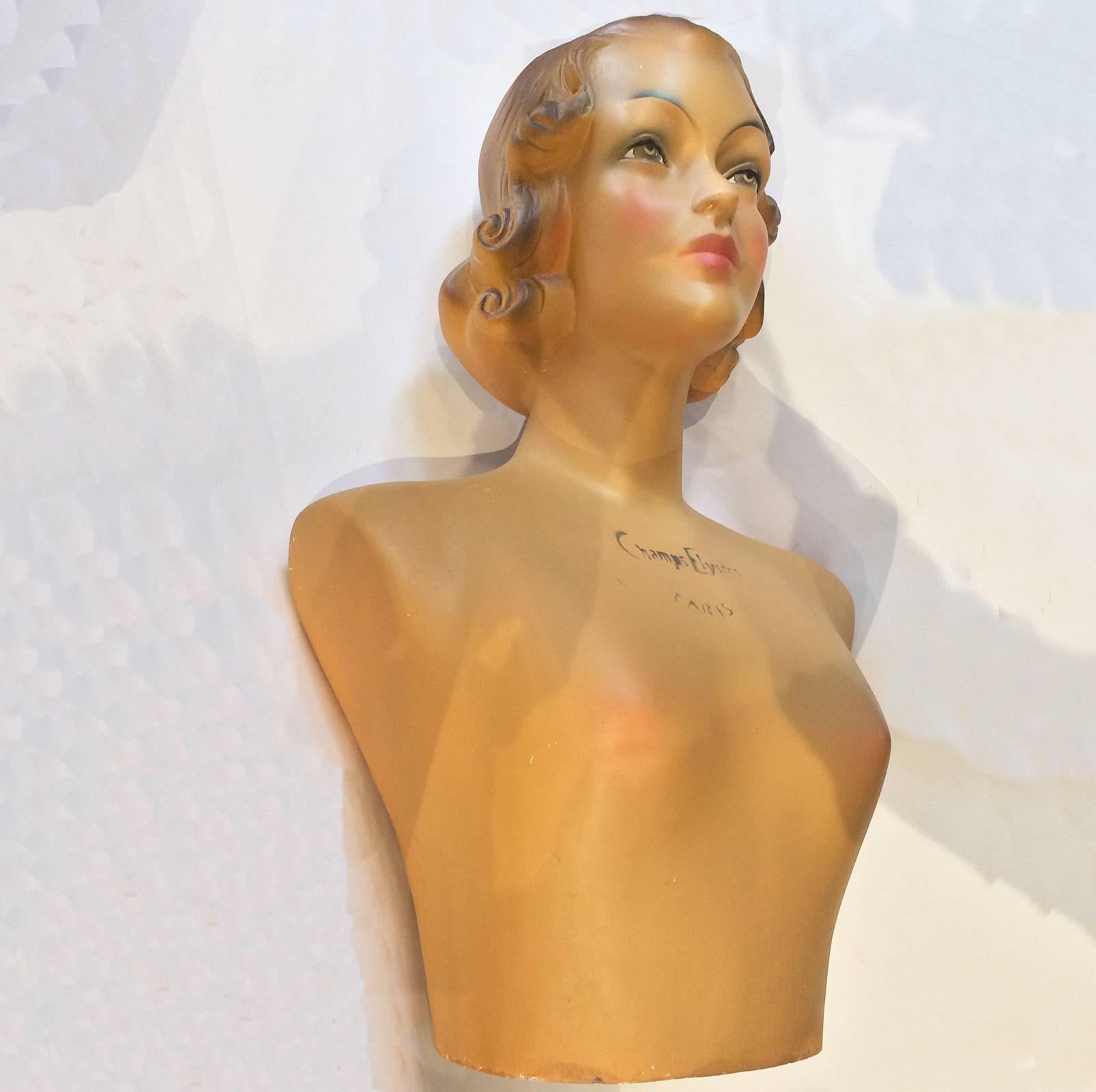 French Midcentury Fashion Mannequin Bust 1