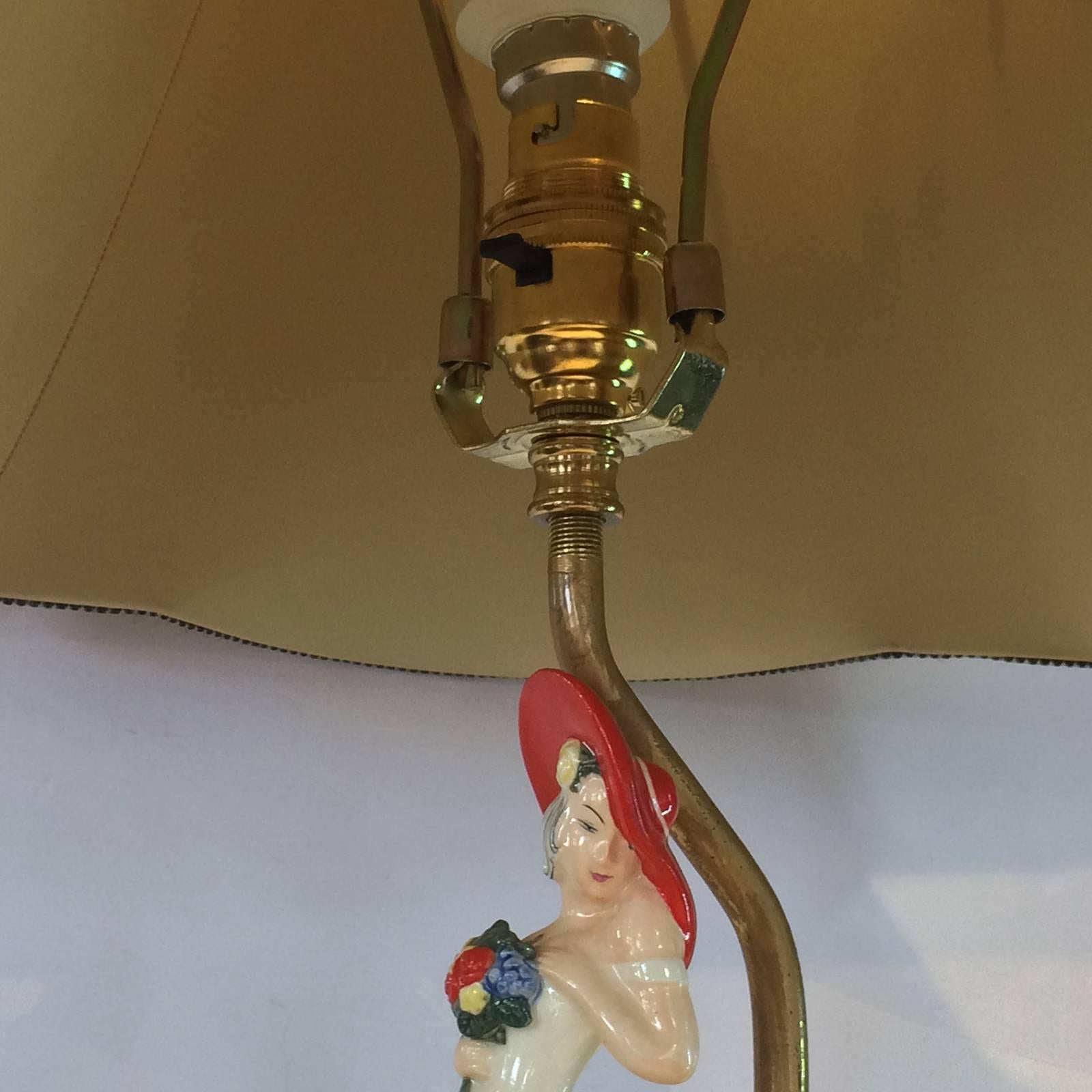 art deco lady lamps for sale