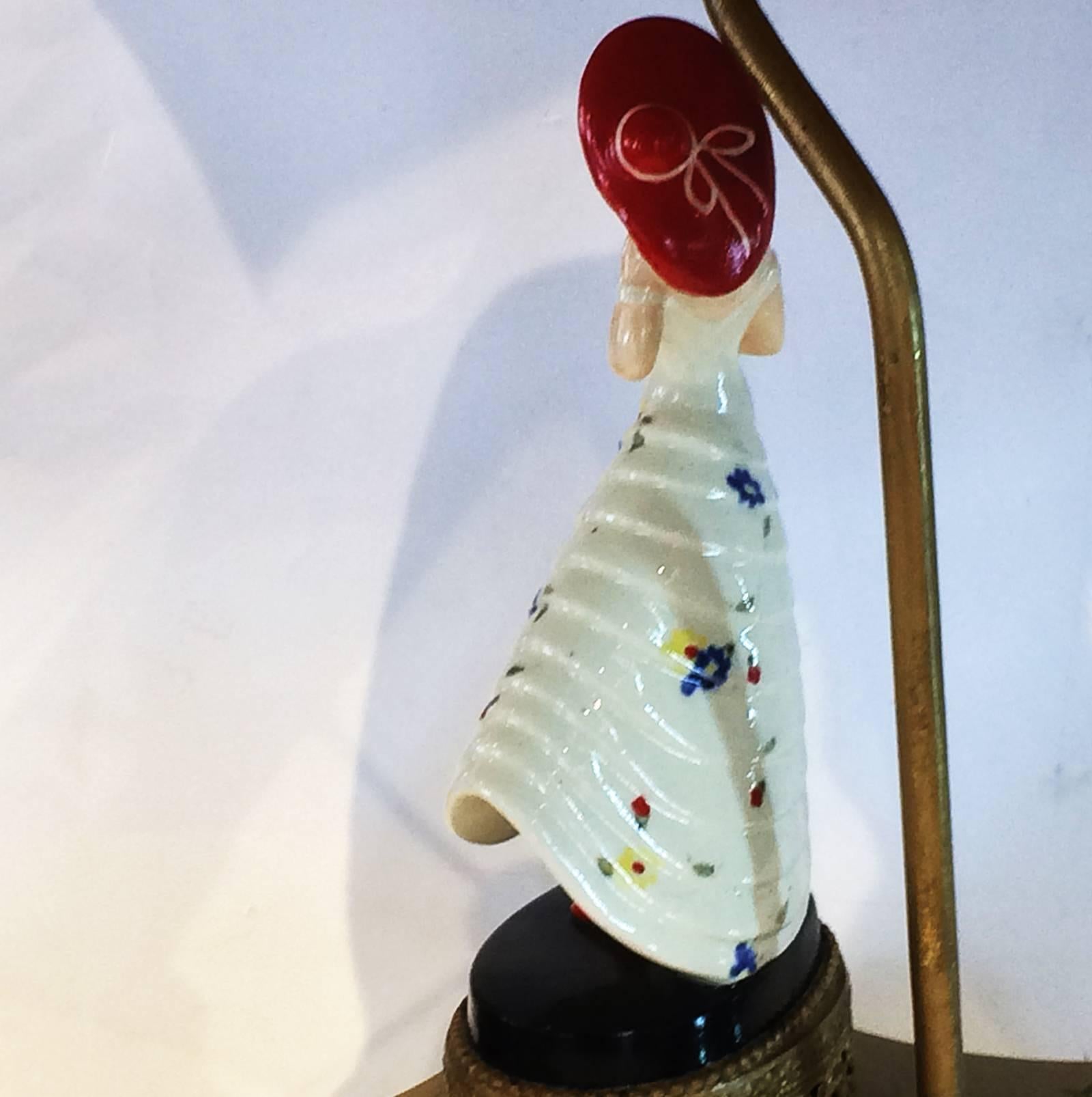 Mid-20th Century Art Deco Goldscheider Figural Lady Lamp