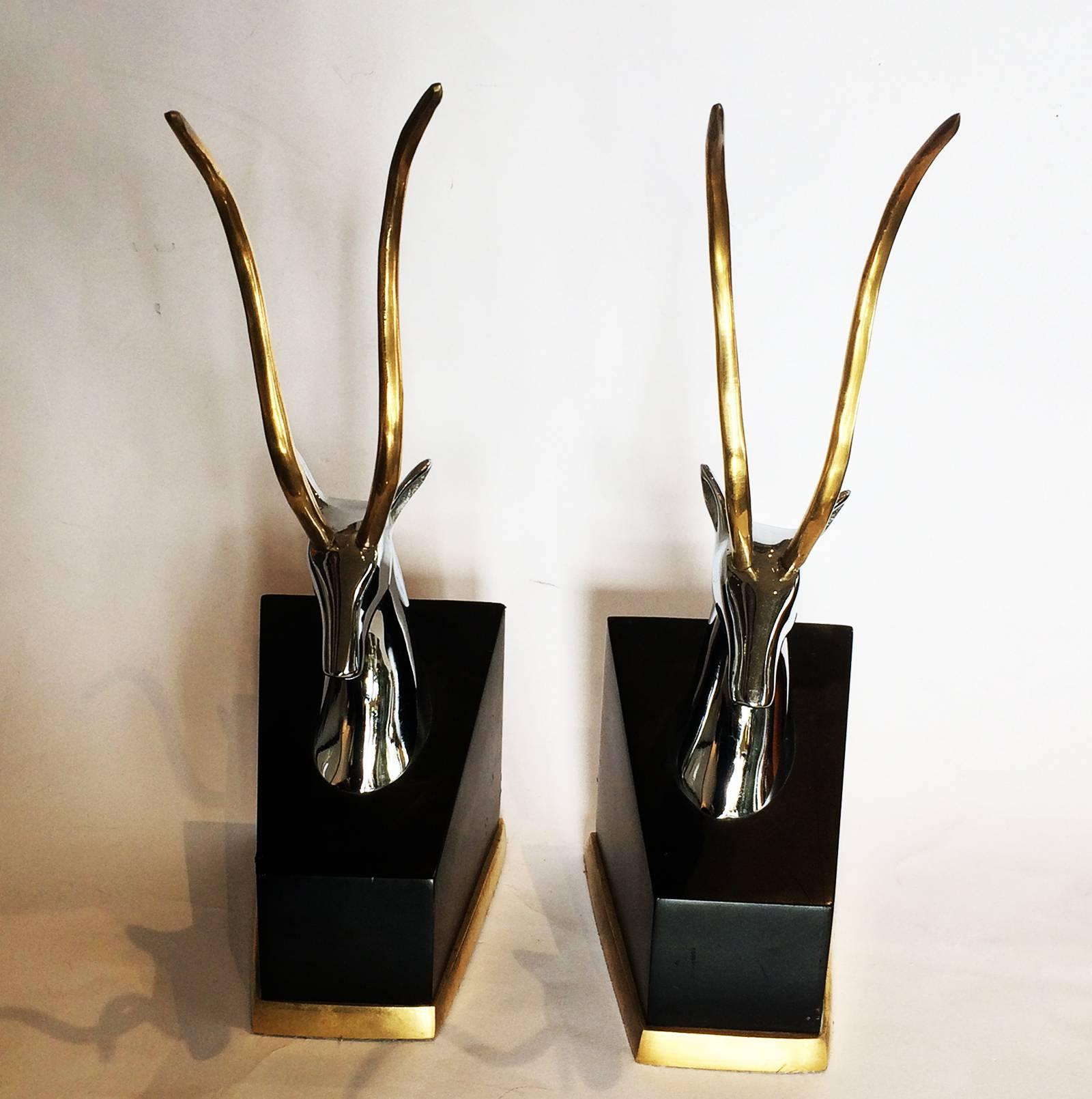 Pair of American Mid-Century Deer Antelope Bookends In Excellent Condition In Daylesford, Victoria