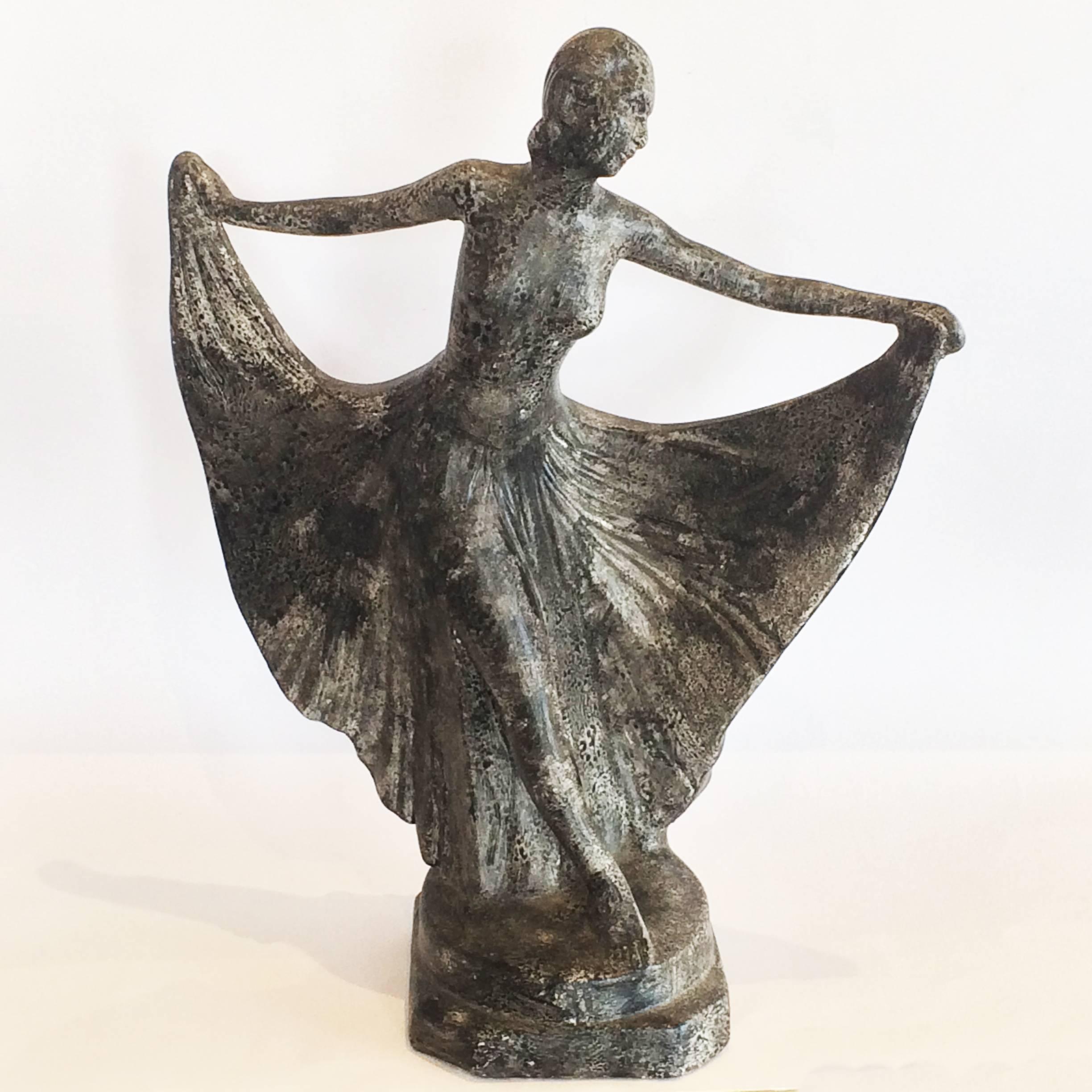 French Art Deco Terra Cuite Nude Dancer