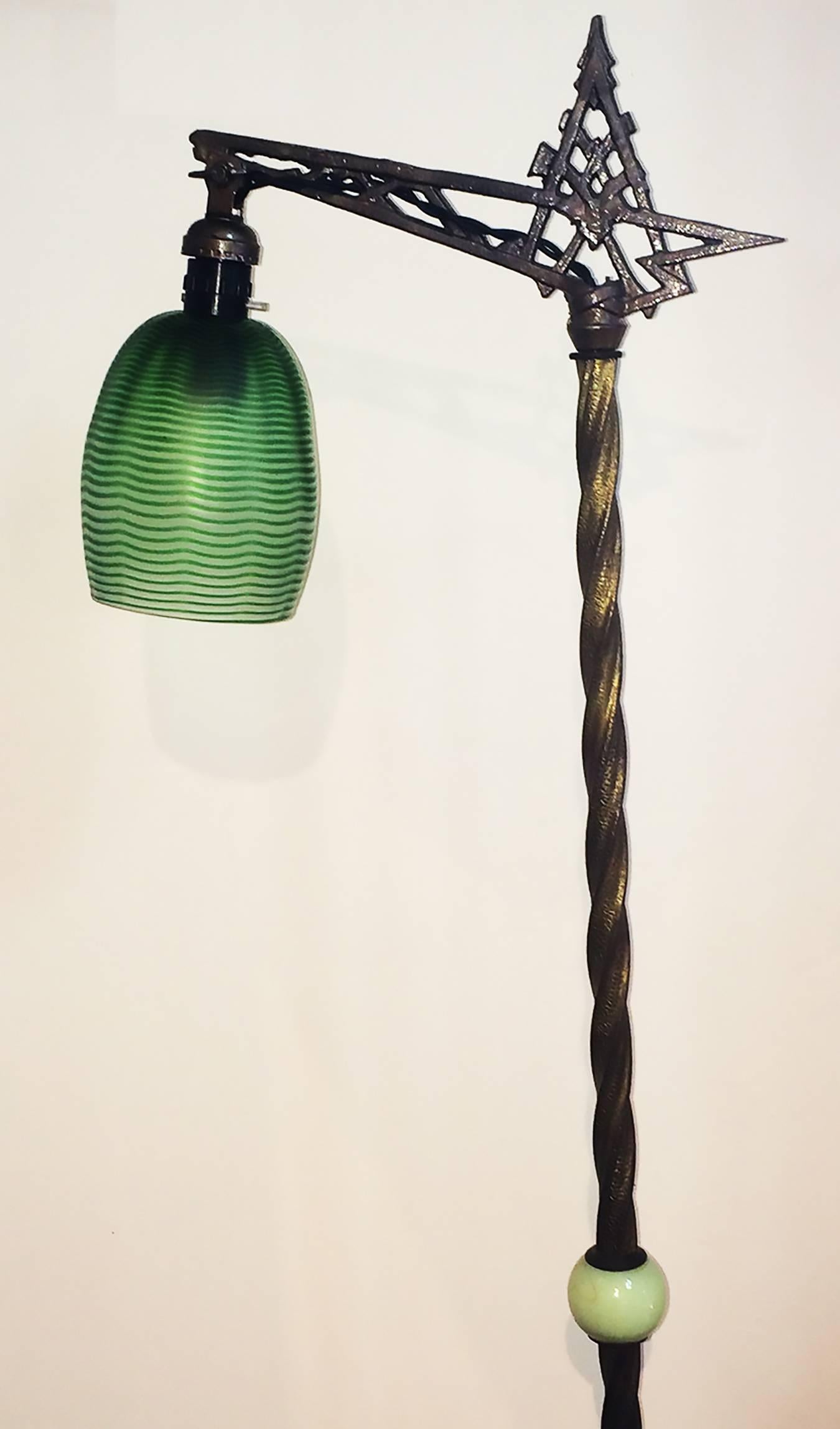art deco bridge floor lamp