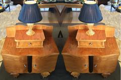 Pair of Art Deco French Bedside Table Cabinets Attributed to Jean Pascaud