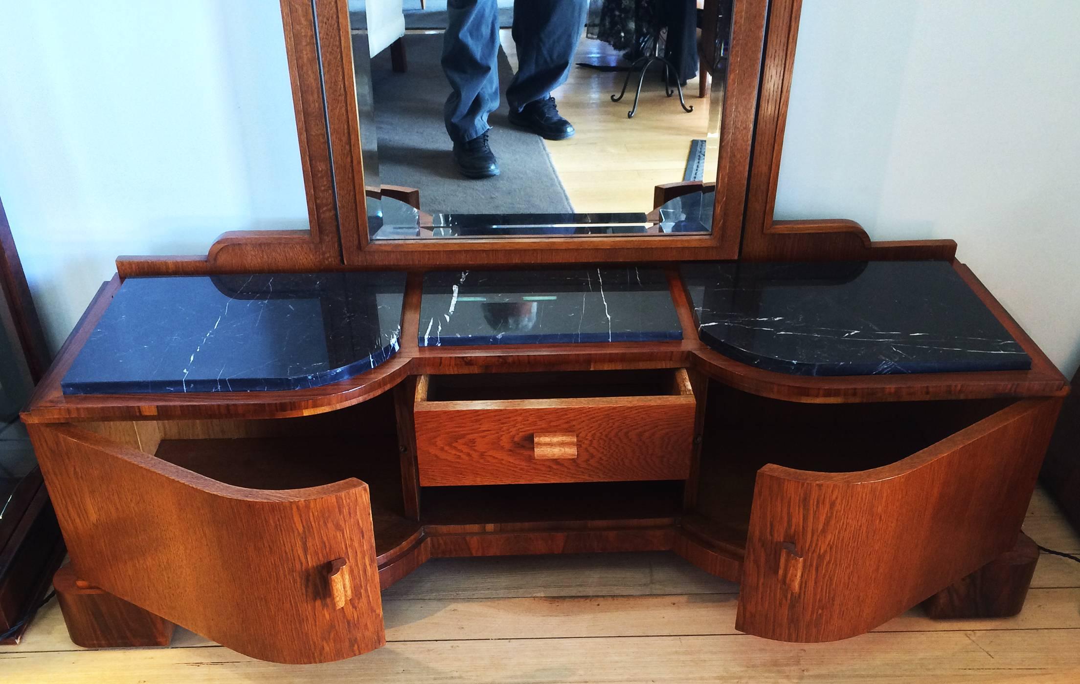 Art Deco German Dressing Table with Full Length Mirror In Excellent Condition In Daylesford, Victoria