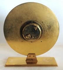 Midcentury French Bronze Sunburst Clock by Henkele of Paris