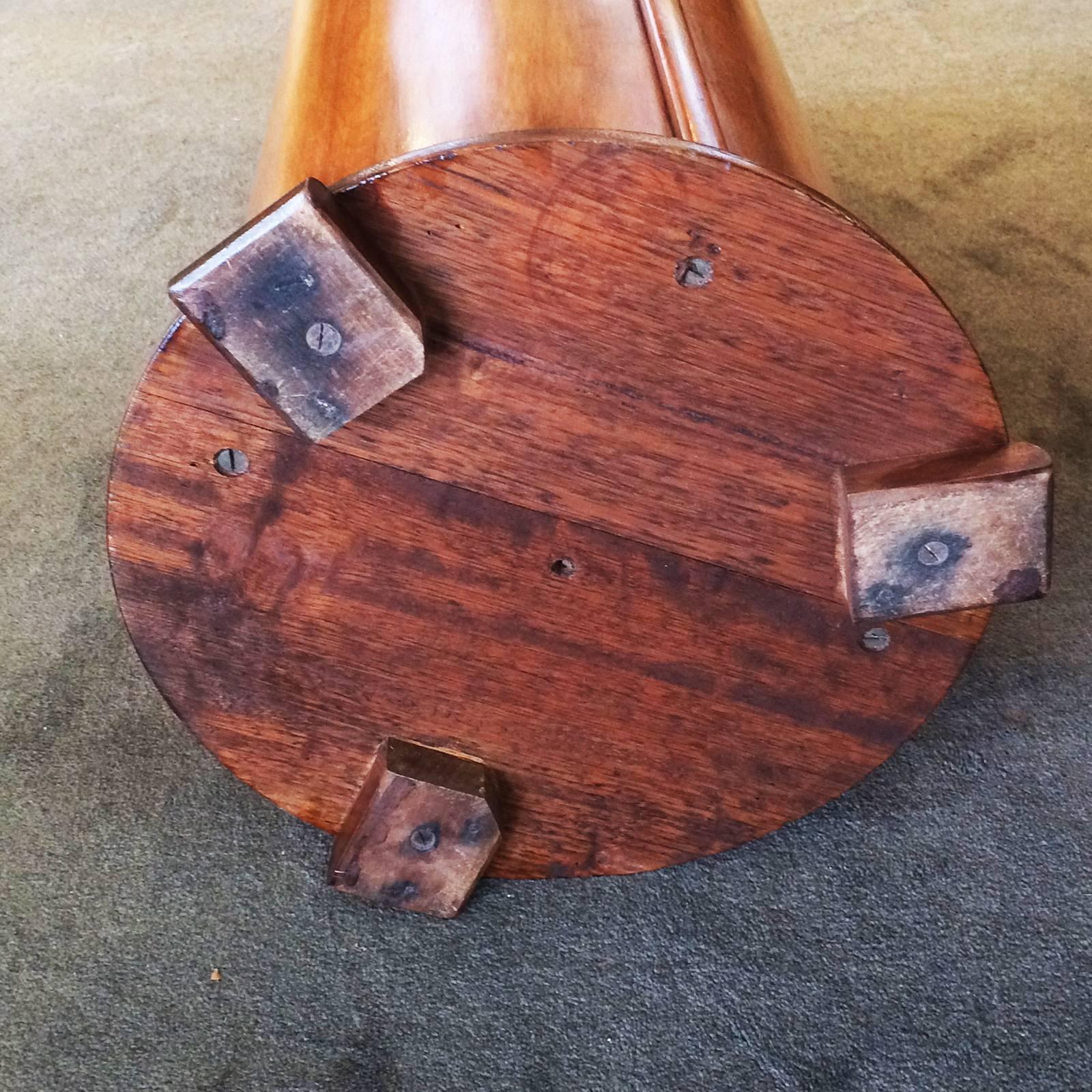 English Art Deco Walnut Marble Top Pedestal For Sale