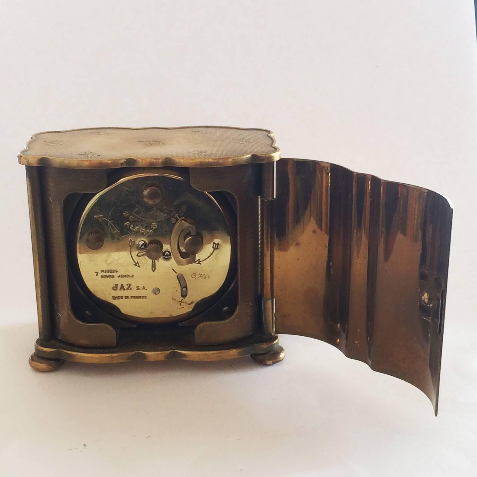 Art Deco French Travelling or Desk Clock by JAZ 3