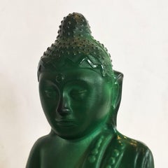 Art Deco Czech Malachite Buddha Curt Schlevogt Ingrid Glass Line