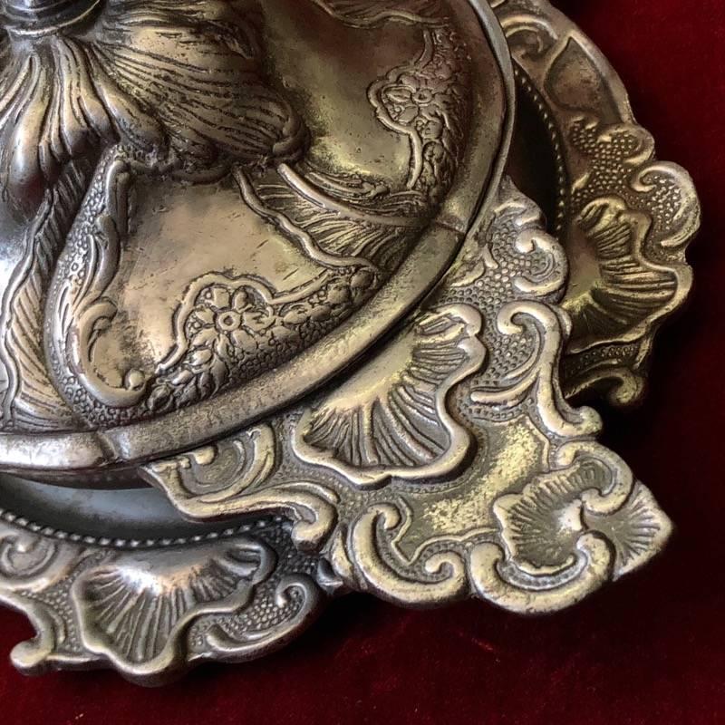 Mid-18th Century Polish Pewter Rococo Form Covered Bowl and Stand, Early 18th Century For Sale