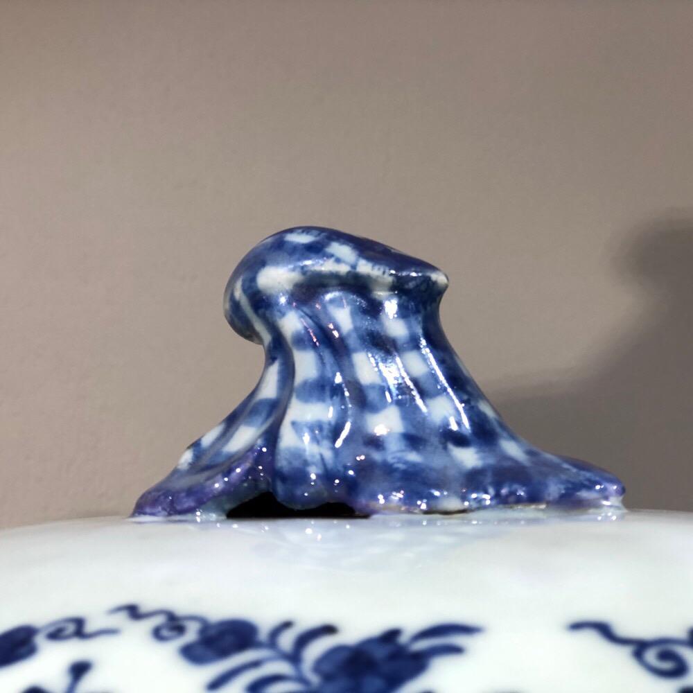 Chinese Export Tureen, Face Handles with Underglaze Blue Landscapes For Sale 3