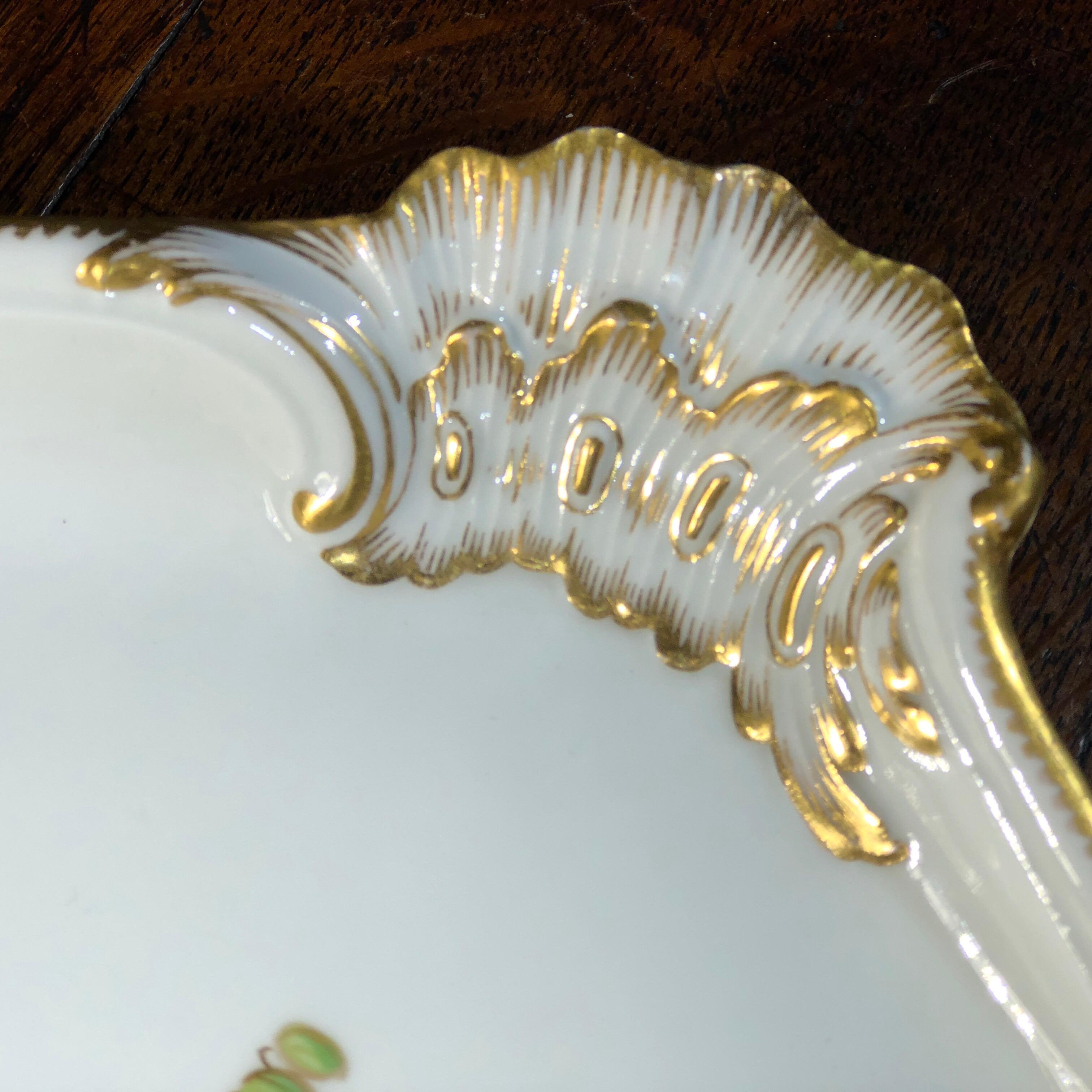 Late 19th Century Large Meissen Tray, Flowers and Gilt Decoration, circa 1870