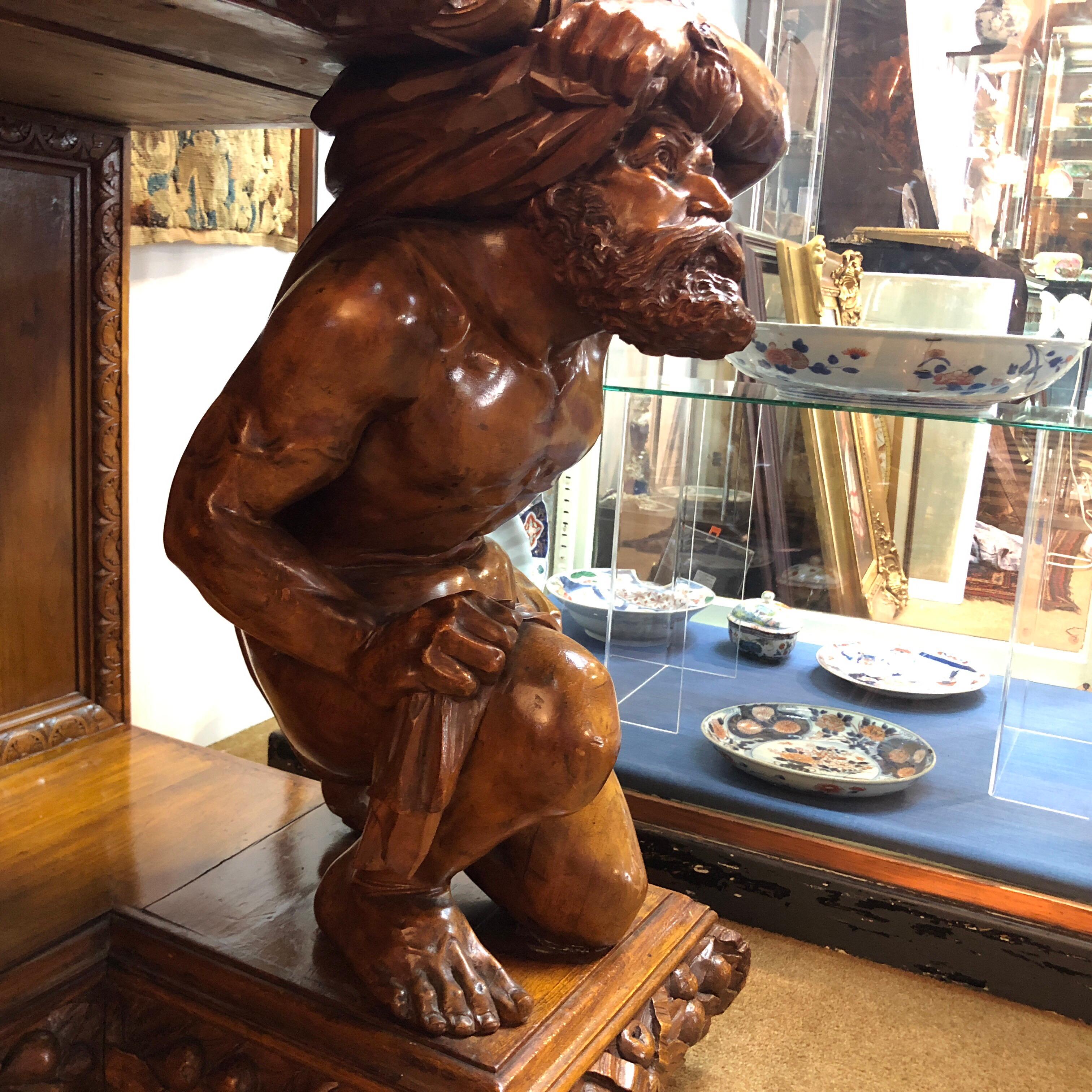 Large North Italian Cassone, Baroque Revival with Superb Figure Carving In Good Condition In Geelong, Victoria