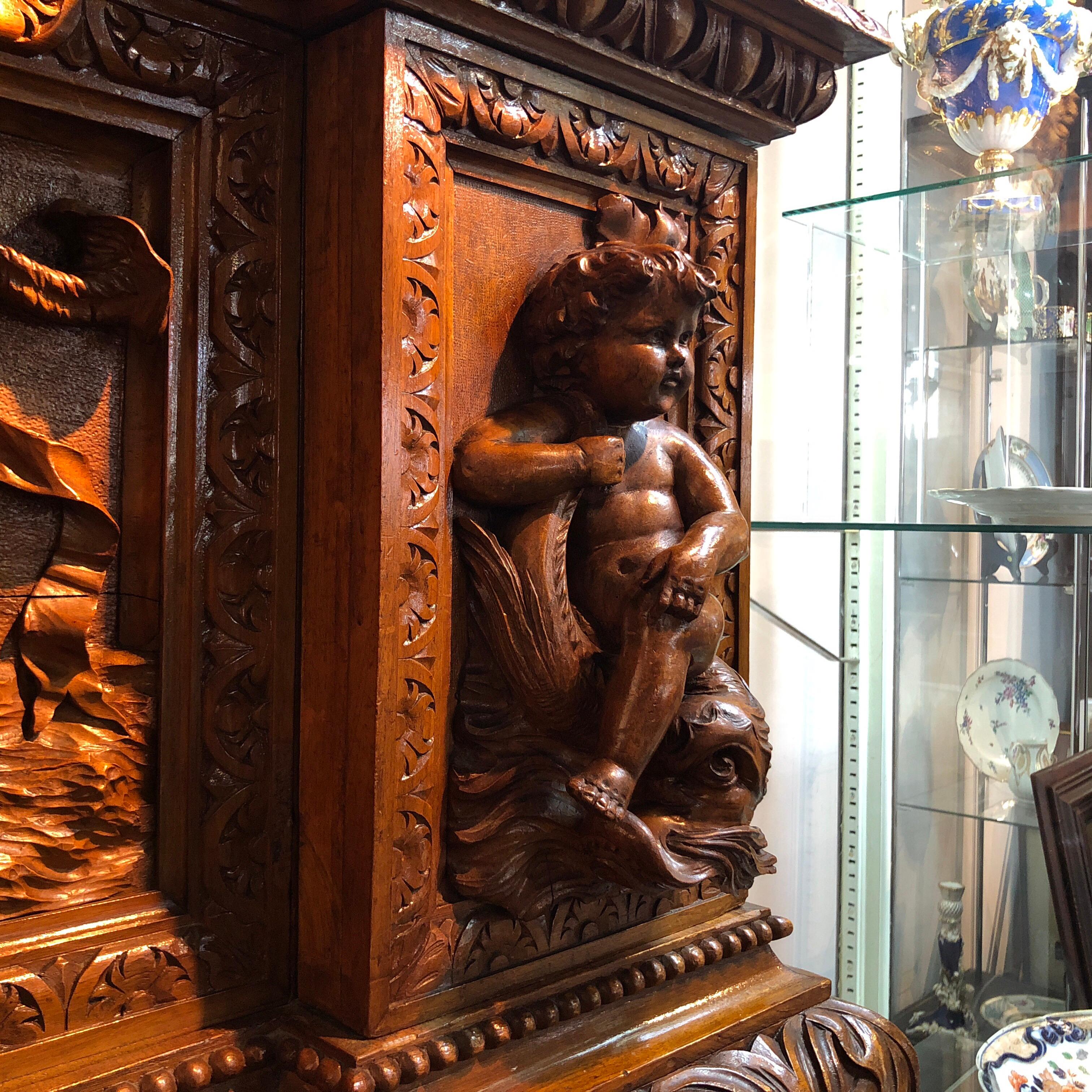 Late 19th Century Large North Italian Cassone, Baroque Revival with Superb Figure Carving