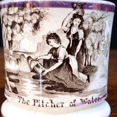 Staffordshire Pottery Child’s Mug, Pitcher of Water, circa 1830