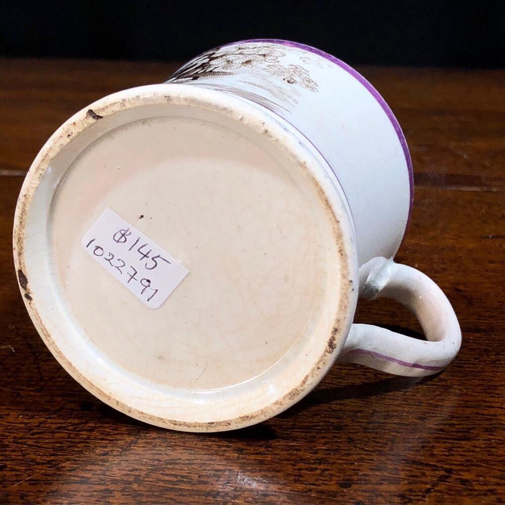 Mid-19th Century Staffordshire Pottery Child’s Mug, Pitcher of Water, circa 1830 For Sale