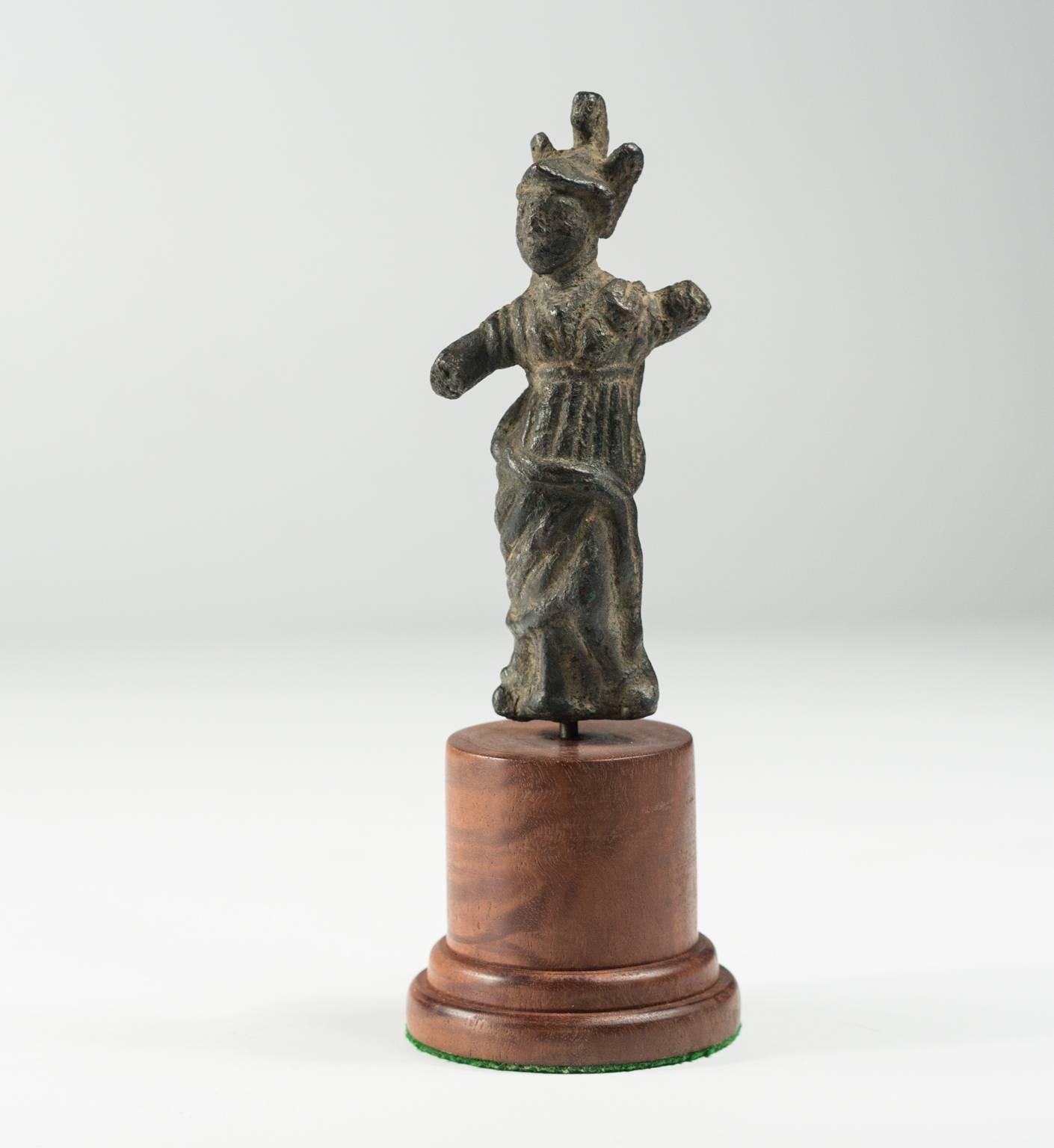 European Roman Bronze Figure of Athena, 3rd-4th Century Ad For Sale