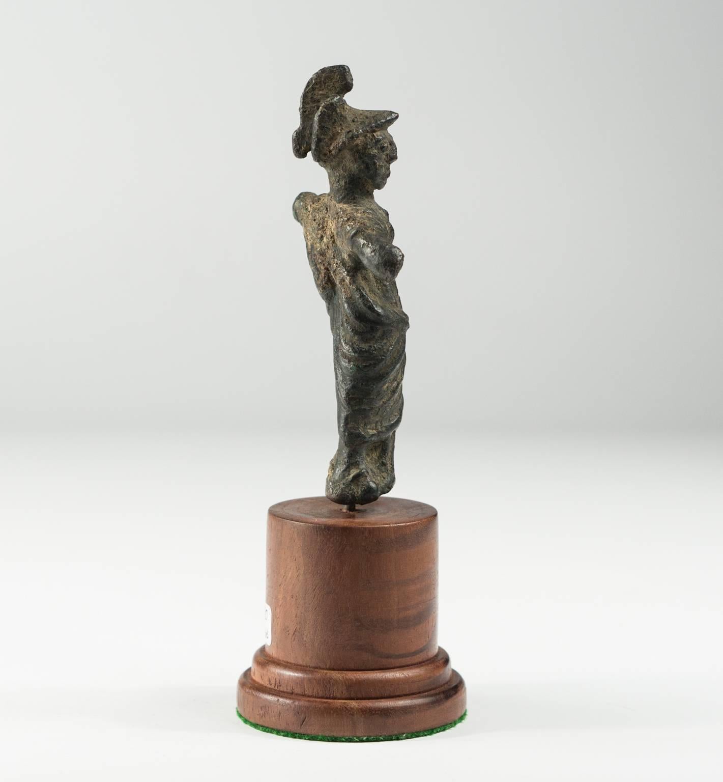 Classical Roman Roman Bronze Figure of Athena, 3rd-4th Century Ad For Sale