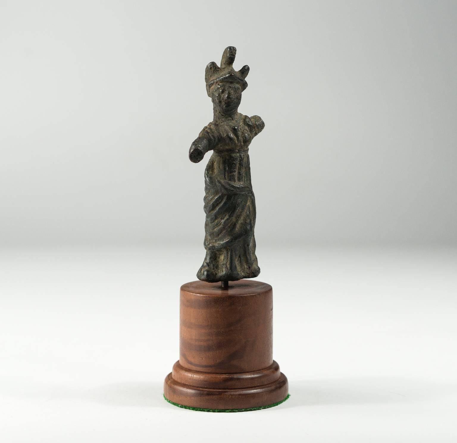 Roman Bronze Figure of Athena, 3rd-4th Century Ad In Fair Condition For Sale In Geelong, Victoria