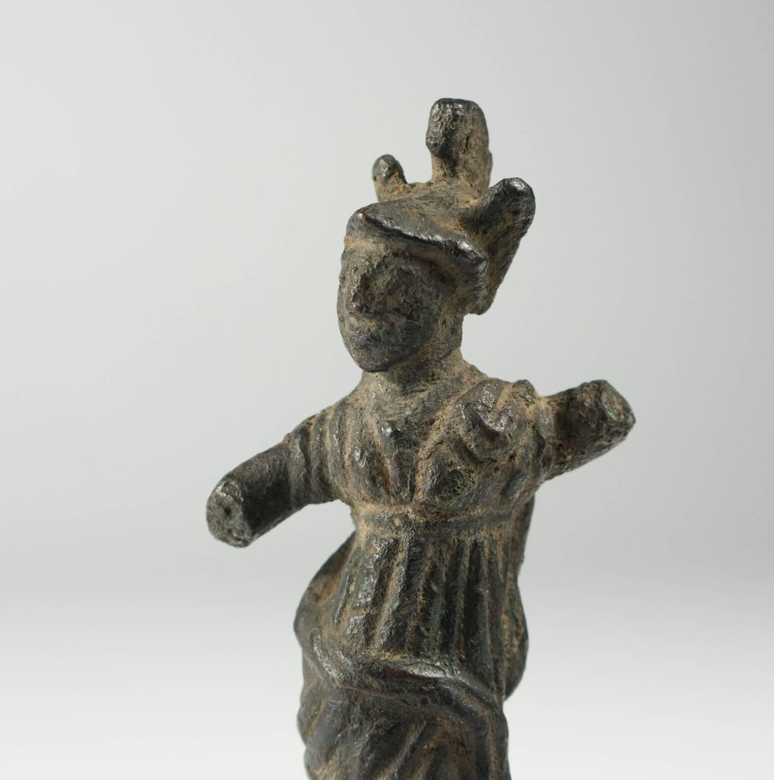 18th Century and Earlier Roman Bronze Figure of Athena, 3rd-4th Century Ad For Sale