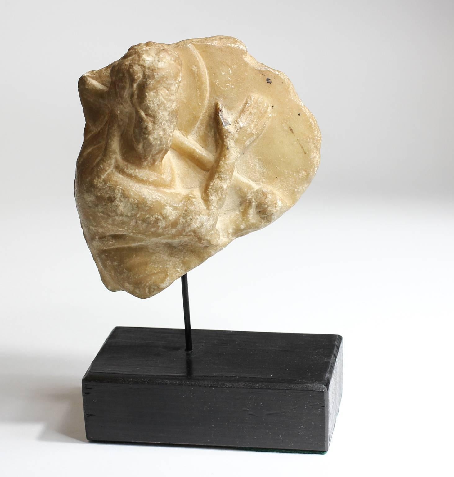 18th Century and Earlier Early Byzantine Christian Marble Font Fragment, St John, 12th-13th Century