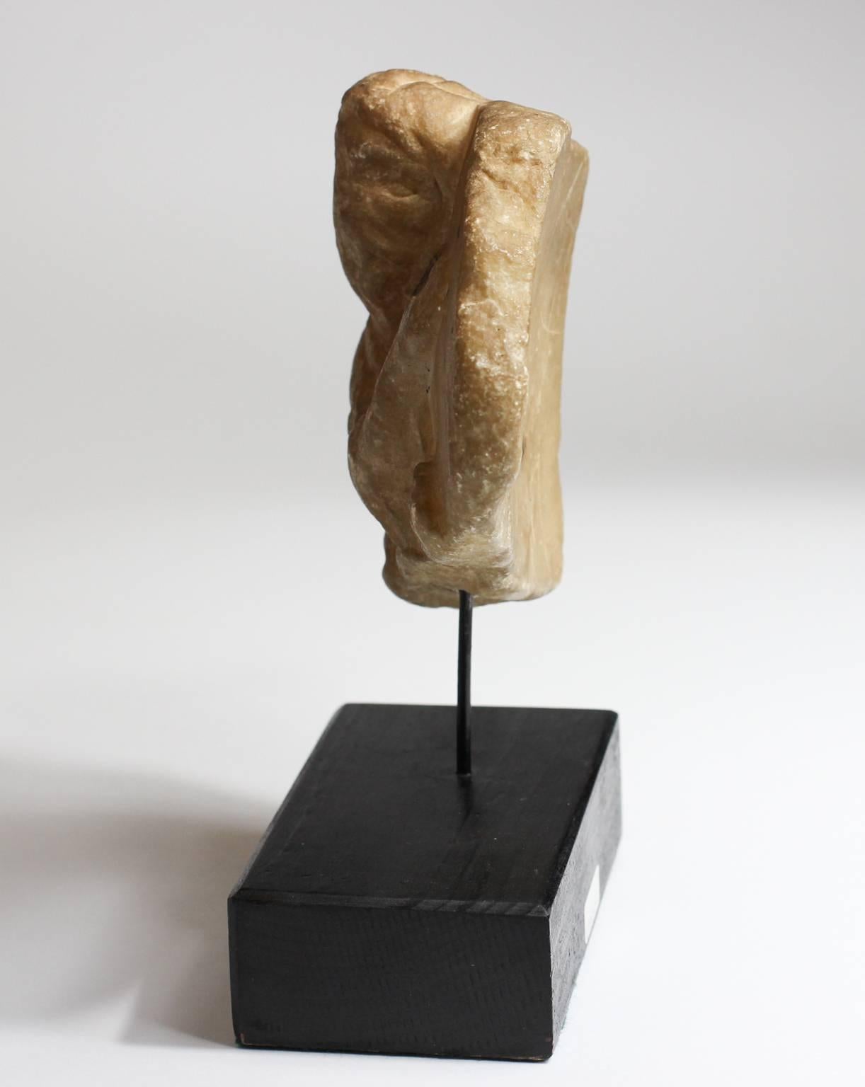 Gothic Early Byzantine Christian Marble Font Fragment, St John, 12th-13th Century